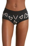 Meundies Feelfree Lace Hipster Briefs In Candy Cane Love