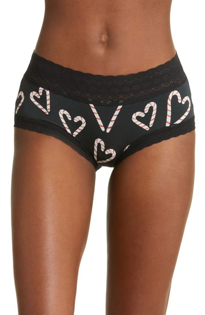 Meundies Feelfree Lace Hipster Briefs In Candy Cane Love