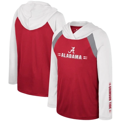 Colosseum Kids' Youth  Crimson Alabama Crimson Tide Eddie Multi-hit Raglan Long Sleeve Hoodie T-shirt