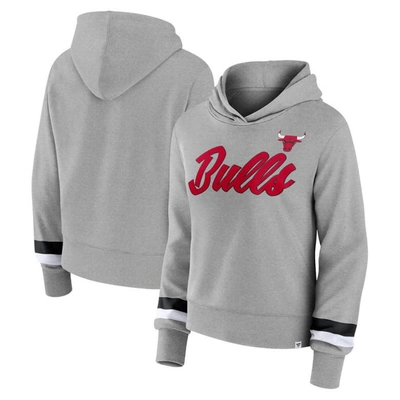Fanatics Branded Heather Gray Chicago Bulls Halftime Pullover Hoodie