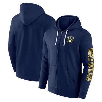 Fanatics Branded Navy Milwaukee Brewers Offensive Line Up Full-zip Hoodie