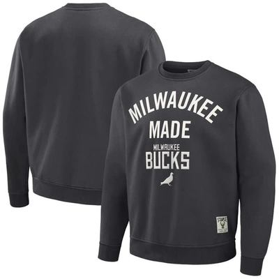 Staple Nba X  Anthracite Milwaukee Bucks Plush Pullover Sweatshirt
