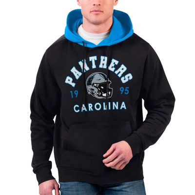 G-iii Sports By Carl Banks Black Carolina Panthers Colorblock Pullover Hoodie