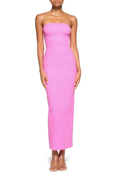 Skims Fits Everybody Strapless Body-con Dress In Neon Orchid
