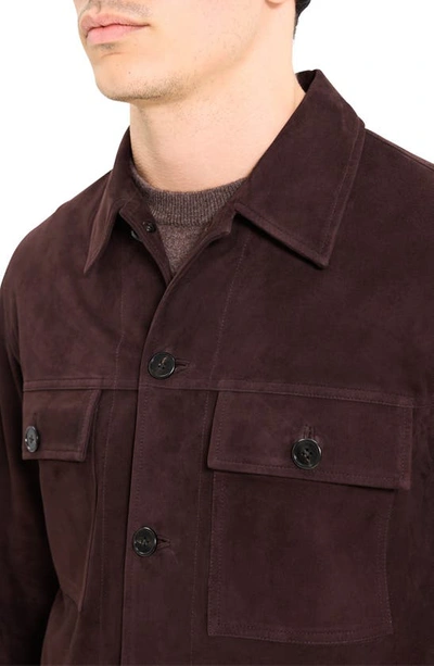 Theory Closson Lambskin Suede Shirt Jacket In Mink