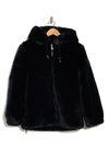 Rebecca Minkoff Oversize Faux Fur Hooded Jacket In Navy