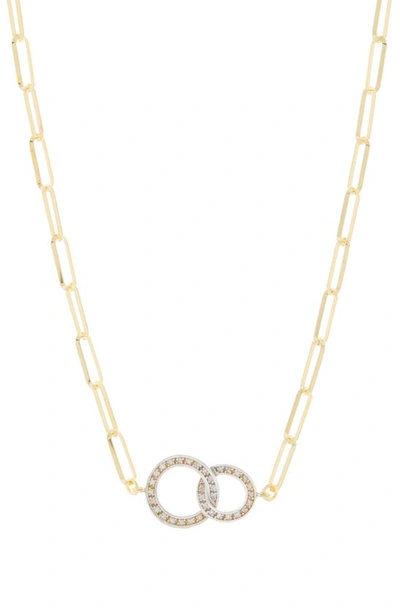 Meshmerise Diamond Cuff Link Necklace In Gold