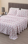 Woven & Weft Holiday Print Turkish Cotton Sheet Set In Reindeer