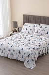 Woven & Weft Holiday Print Turkish Cotton Sheet Set In Winter Days