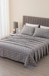 Woven & Weft Turkish Cotton Holiday Print Sheet Set In Grey Moose