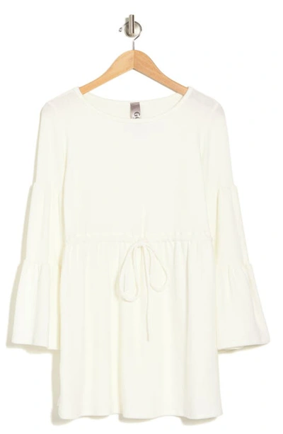 Go Couture Tiered Long Sleeve Minidress In Ivory