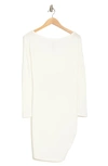 Go Couture One-shoulder Long Sleeve Jersey Dress In Ivory