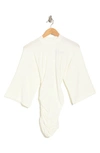 Go Couture Mock Neck Ruched Body-con Minidress In Ivory