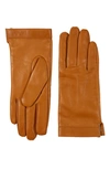 Bruno Magli Cashmere Lined Leather Gloves In Camel