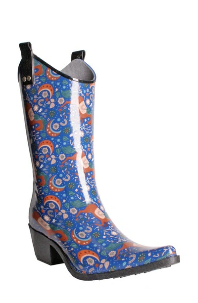 Nomad Yippy Cowboy Waterproof Rain Boot In Whimsical Horses