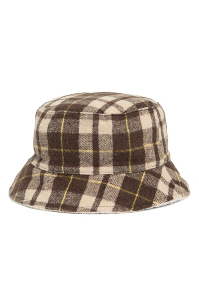 Abound Plaid Flannel Bucket Hat In Green Combo