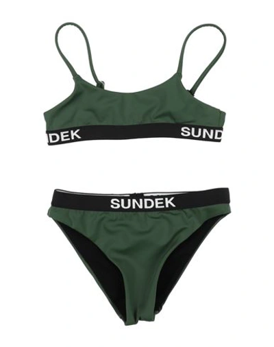 Sundek Babies'  Toddler Girl Bikini Dark Green Size 6 Polyamide, Elastane