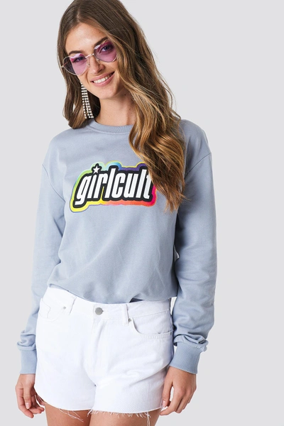 Galore X Na-kd Girl Cult Sweatshirt Grey In Foggy