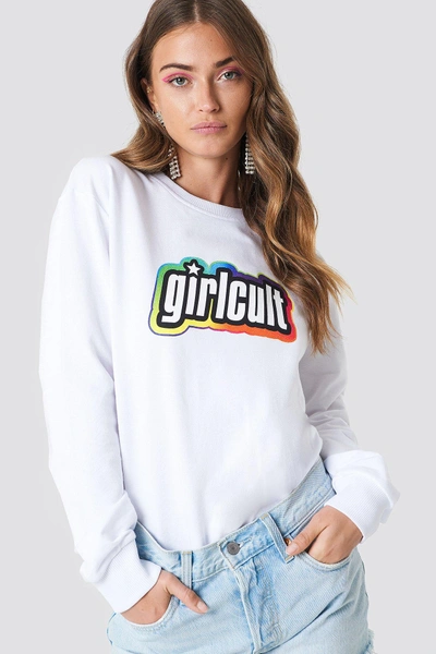 Galore X Na-kd Girl Cult Sweatshirt - White In Virgin