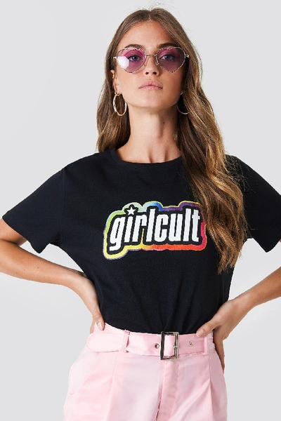 Galore X Na-kd Girl Cult Tee Black In Ink