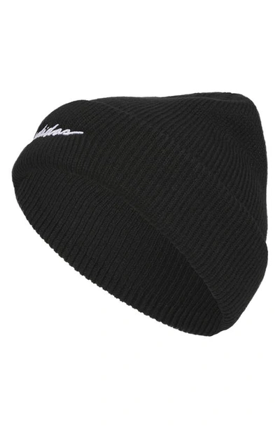 Adidas Originals Script Fold Beanie In Black