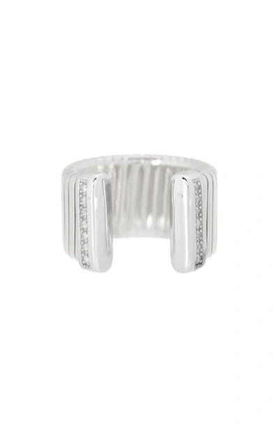Meshmerise Textured Diamond Ring In White