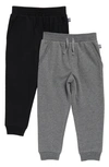 Splendid Kids' Assorted 2-pack Joggers In Dark Heather Grey/ Black