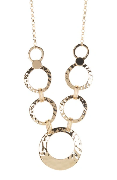 Tasha Hammered Circle Link Necklace In Gold