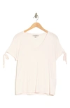 Allsaints Kay V-neck Tie Sleeve T-shirt In Pale Pink