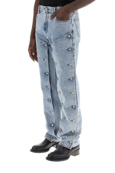 Y/project Jeans With Detachable Panels In Light Blue