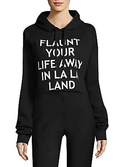 Each X Other Cropped Graphic Hooded Sweatshirt In Black