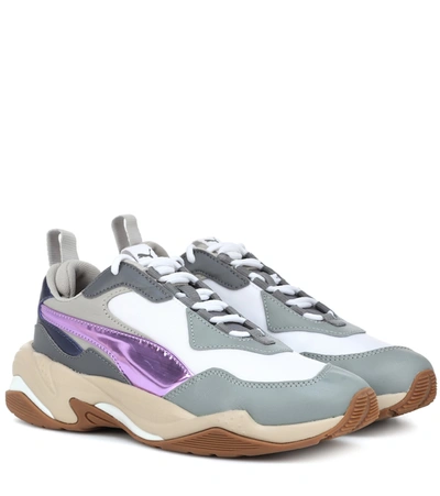 Puma Gray/white/purple Thunder Electric Sneakers In Grey