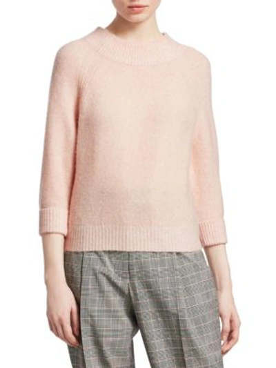 3.1 Phillip Lim / フィリップ リム 3/4-sleeve Lofty Rib Alpaca-blend Pullover Sweater In Rosa