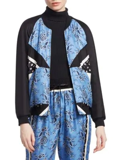 3.1 Phillip Lim / フィリップ リム Floral Patchwork Jacket In Sky Blue Navy