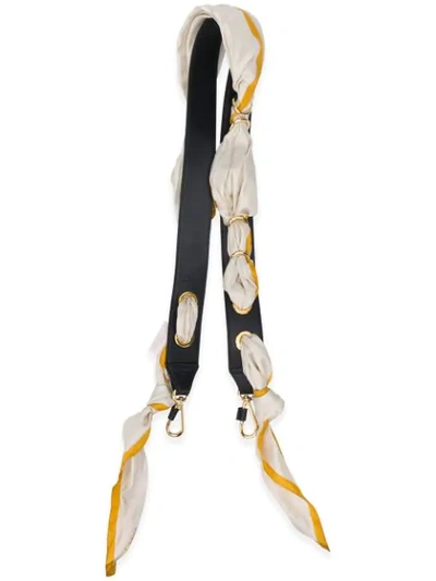Chloé Leather And Printed Silk-satin Bag Strap In Neutrals