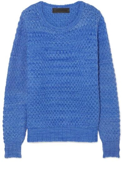 The Elder Statesman Waffle-knit Cashmere Sweater In Lilac