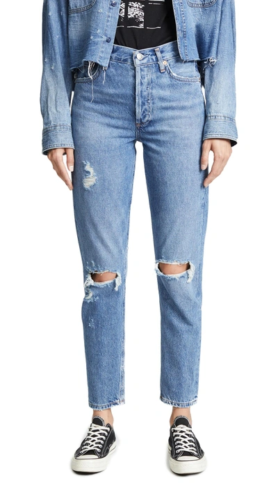 Agolde Jamie High Rise Classic Jeans In Angst