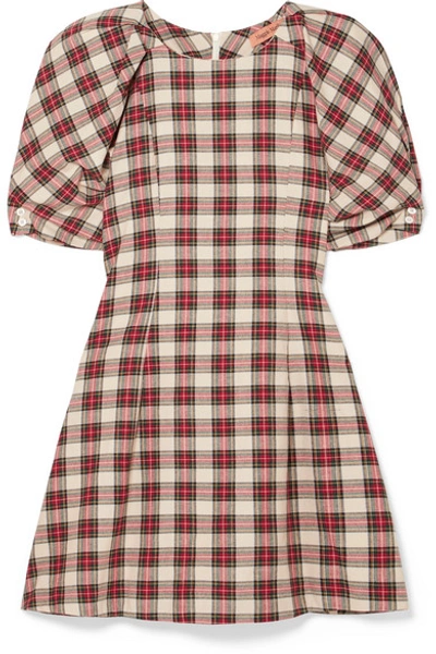 Maggie Marilyn Fashionably Early Plaid Cotton Mini Dress In Red