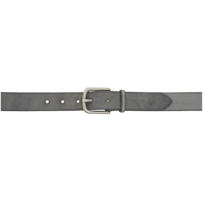 Maximum Henry Grey And Silver Wide Standard Belt In Grey.slvr