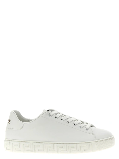 Versace Greca Leather Sneaker In White