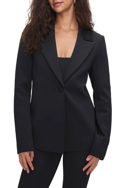 Good American One-button Scuba Blazer In Black001