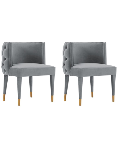Manhattan Comfort Set Of 2 Maya Dining Chairs In Gray