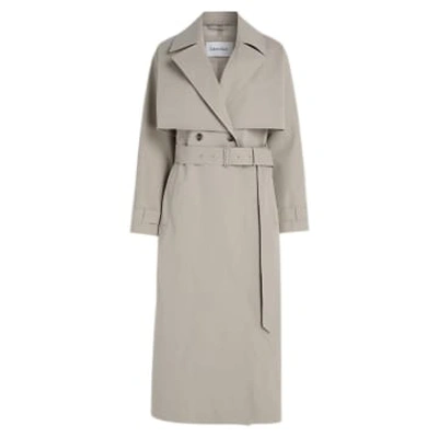 Calvin Klein Womenswear Technical Bonded Coat In Taupe