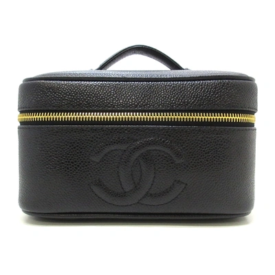 Pre-owned Chanel Vanity Black Pony-style Calfskin Clutch Bag ()