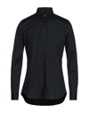 Xacus Camicia Di Cotone Stretch Slim Fit In Black