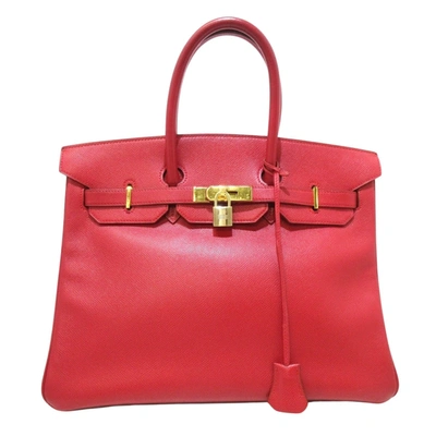 Hermes Hermès Birkin 35 Red Leather Handbag ()