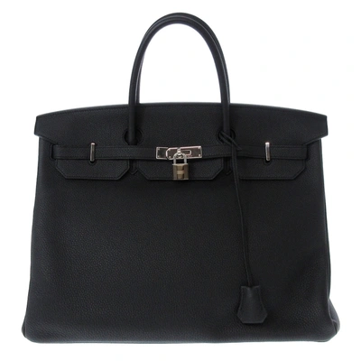 Hermes Hermès Birkin 40 Black Leather Handbag ()