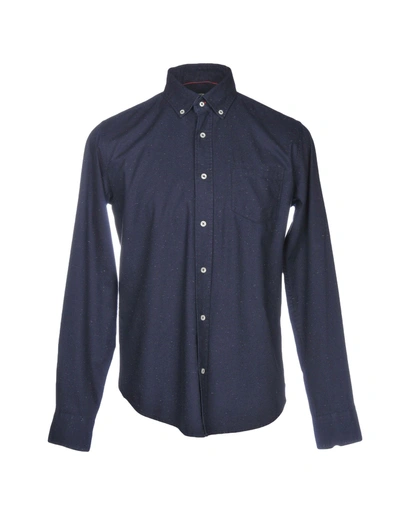 Ransom Solid Color Shirt In Dark Blue