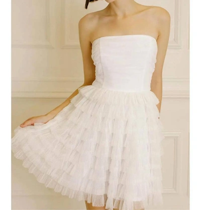 Storia Carrie Tulle Strapless Dress In White
