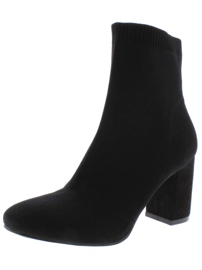 Mia Erika Womens Square Toe Pull On Sock Boot In Black